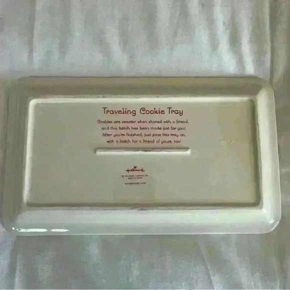 Hallmark Ceramic Christmas Cookie Exchange 12"x7" Rectangle Serving Tray Holiday - Picture 4 of 4